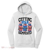 Getting Star Spangled Hammered Funny 4th Of July Patriotic Meaningful Gift Women's Hoodie thumb 0