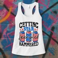 Getting Star Spangled Hammered Funny 4th Of July Patriotic Meaningful Gift Women's Tank Top thumb 3