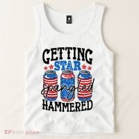 Getting Star Spangled Hammered Funny 4th Of July Patriotic Meaningful Gift Tank Top thumb 2