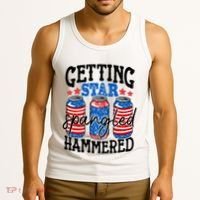 Getting Star Spangled Hammered Funny 4th Of July Patriotic Meaningful Gift Tank Top thumb 3