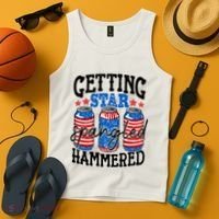 Getting Star Spangled Hammered Funny 4th Of July Patriotic Meaningful Gift Tank Top thumb 4