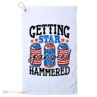 Getting Star Spangled Hammered Funny 4th Of July Patriotic Meaningful Gift Golf Towel thumb 0