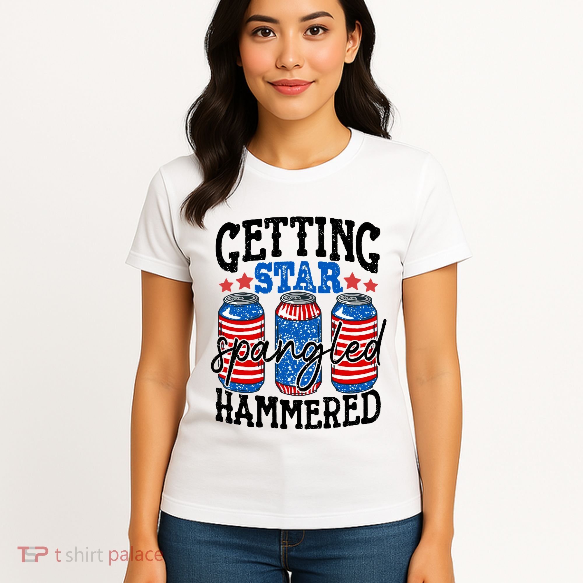 Getting Star Spangled Hammered Funny 4th Of July Patriotic Meaningful Gift Women's T-Shirt