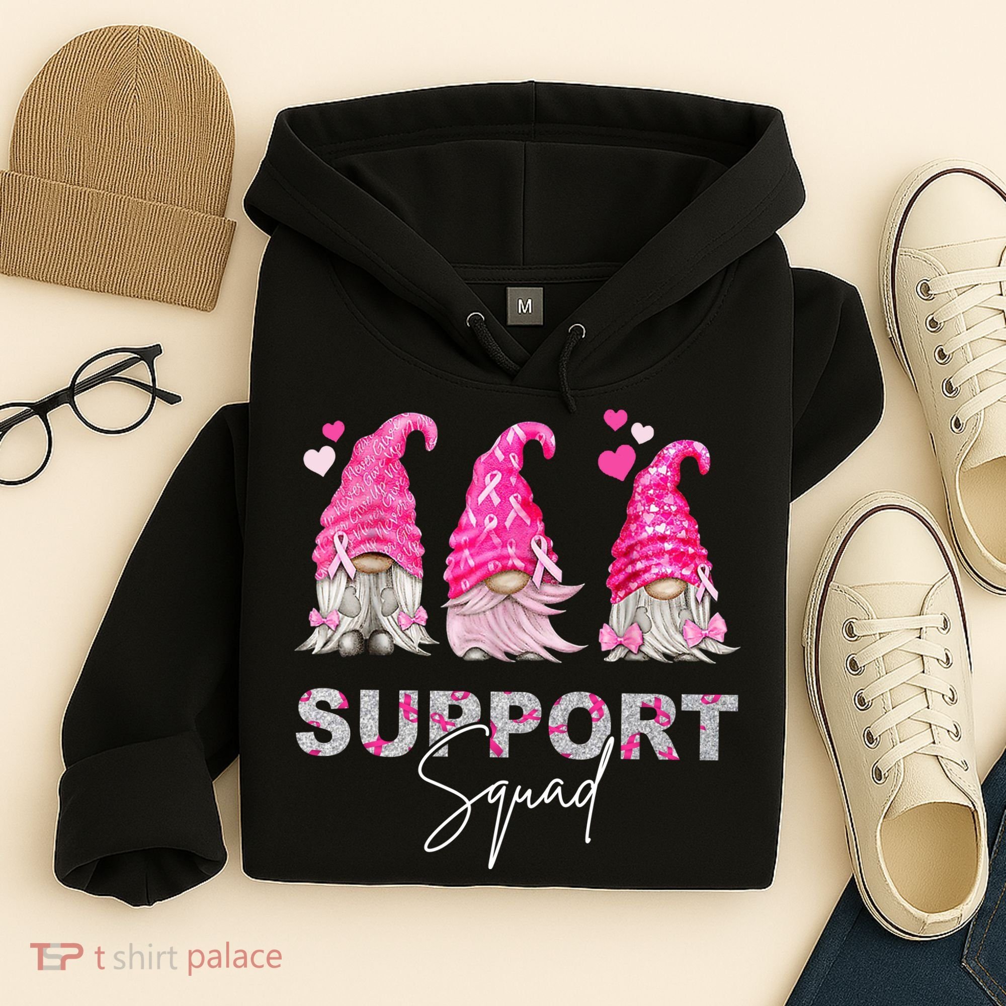 Gnome Support Squad Breast Cancer Hoodie