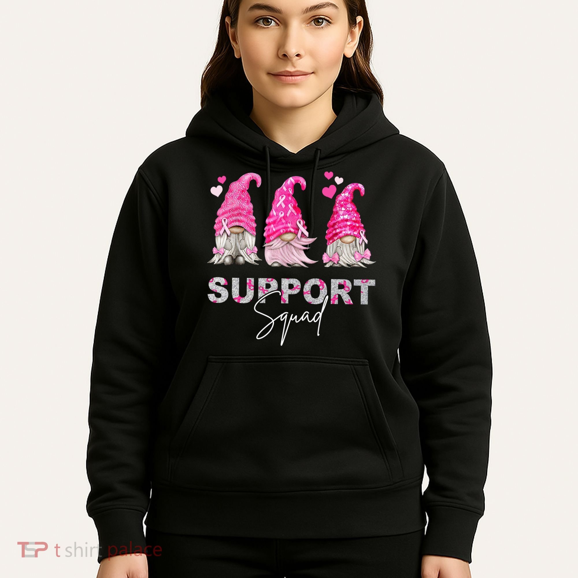 Gnome Support Squad Breast Cancer Hoodie