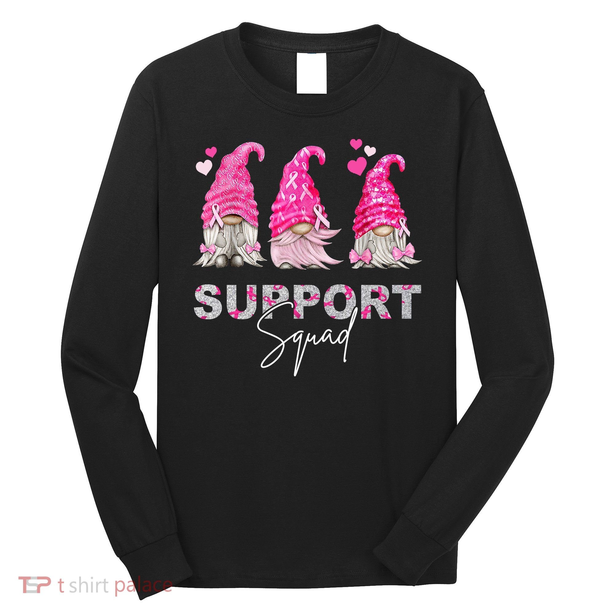Gnome Support Squad Breast Cancer Long Sleeve Shirt