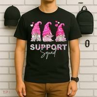 Gnome Support Squad Breast Cancer T-Shirt thumb 6