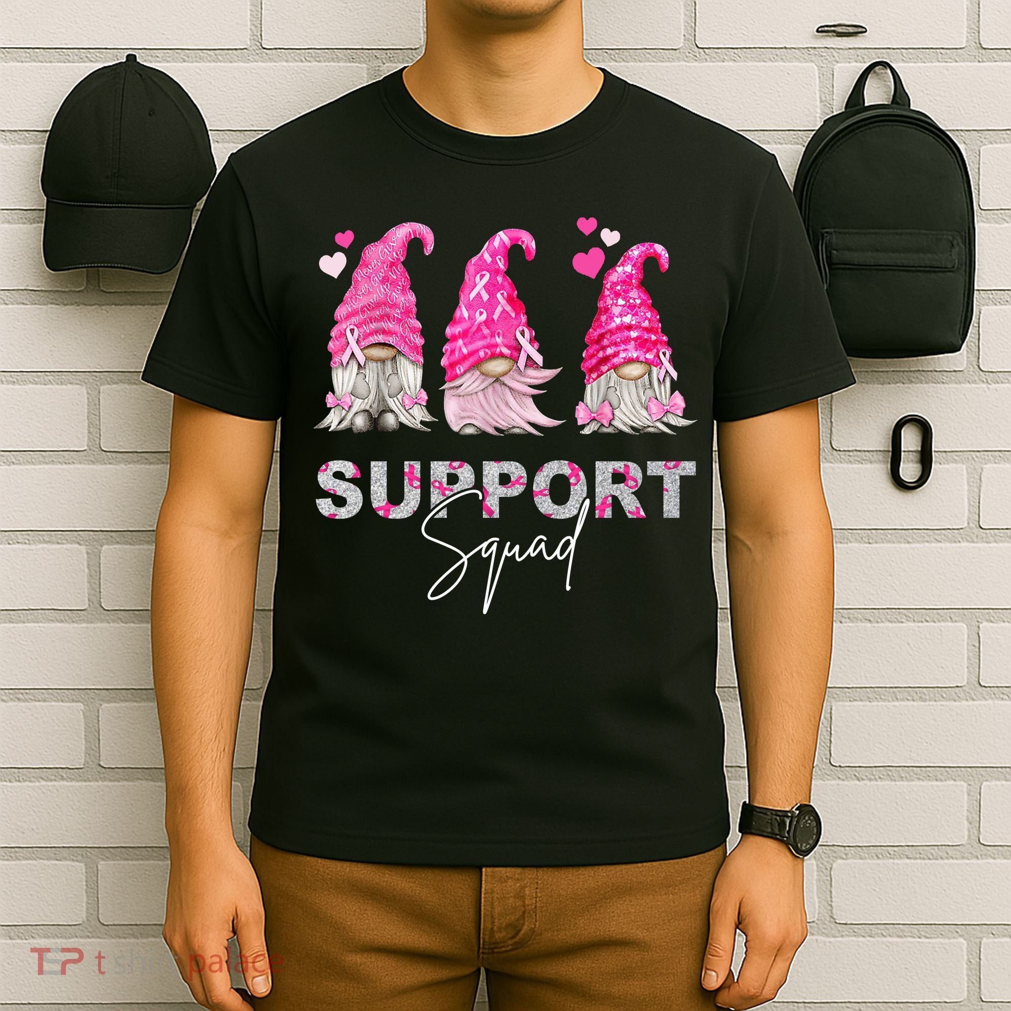 Gnome Support Squad Breast Cancer T-Shirt