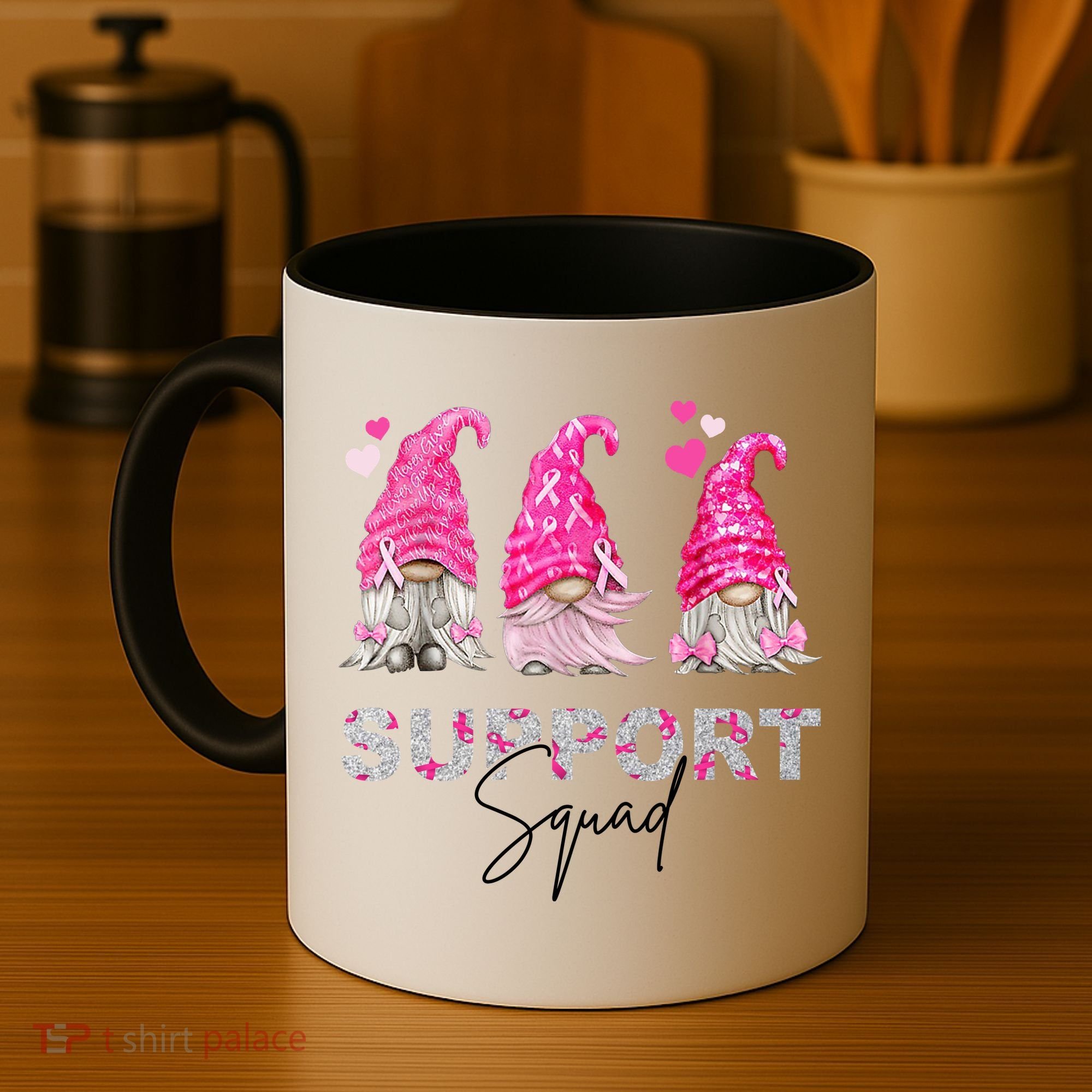 Gnome Support Squad Breast Cancer Coffee Mug