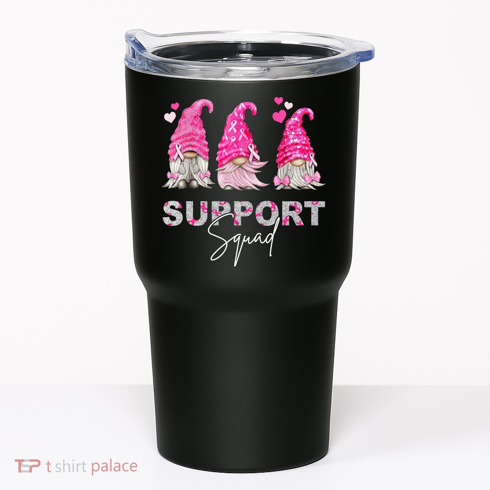 Gnome Support Squad Breast Cancer Tumbler