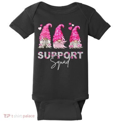 Gnome Support Squad Breast Cancer Baby Bodysuit