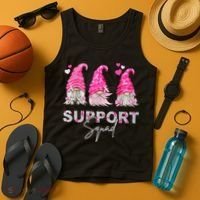 Gnome Support Squad Breast Cancer Tank Top thumb 4