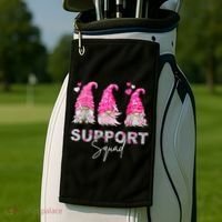 Gnome Support Squad Breast Cancer Golf Towel thumb 2
