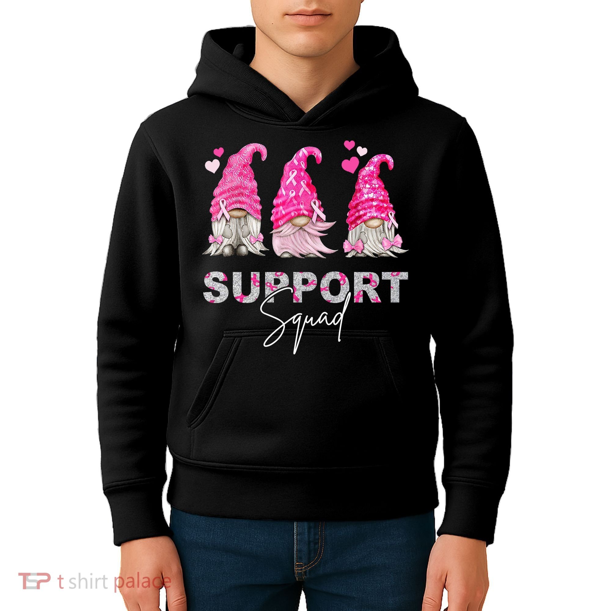 Gnome Support Squad Breast Cancer Kids Hoodie
