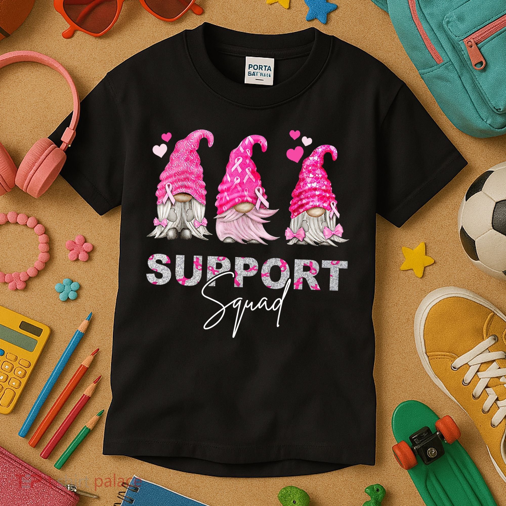 Gnome Support Squad Breast Cancer Kids T-Shirt