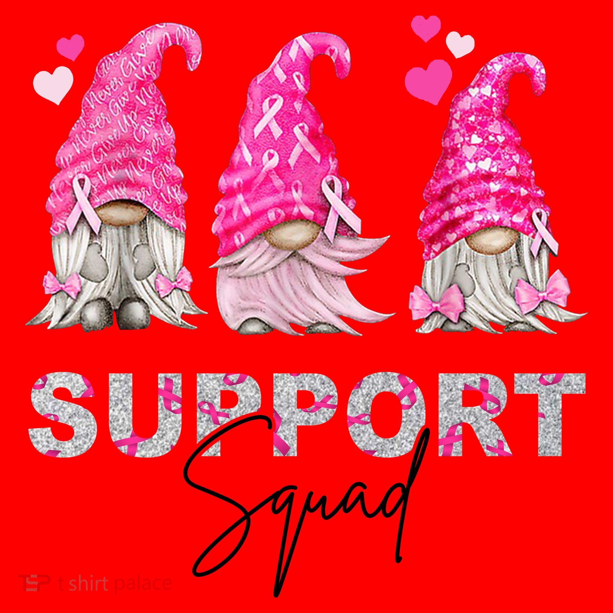 Gnome Support Squad Breast Cancer Santa Hat