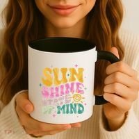 Groovy Sunshine State Of Mind Summer Break Vacation Coffee Mug thumb 3