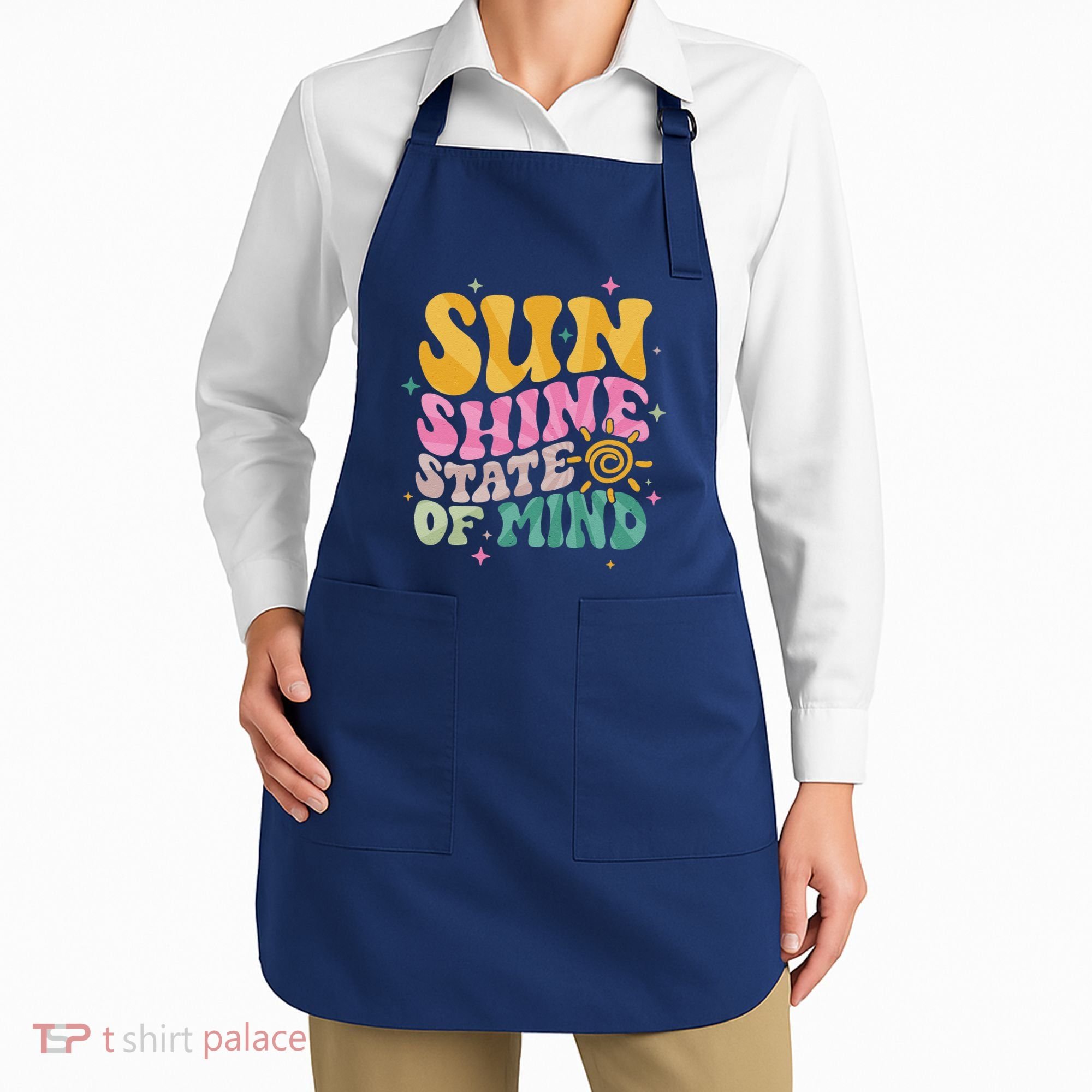 Groovy Sunshine State Of Mind Summer Break Vacation Apron