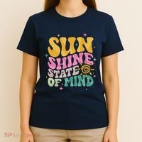 Groovy Sunshine State Of Mind Summer Break Vacation T-Shirt thumb 4