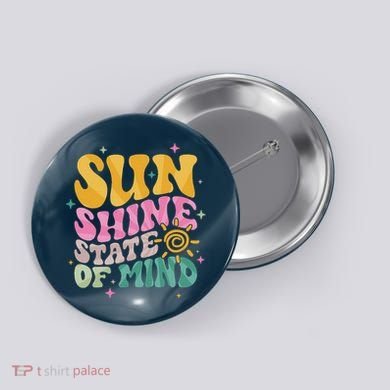 Groovy Sunshine State Of Mind Summer Break Vacation Button