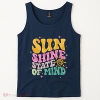 Groovy Sunshine State Of Mind Summer Break Vacation Tank Top thumb 2