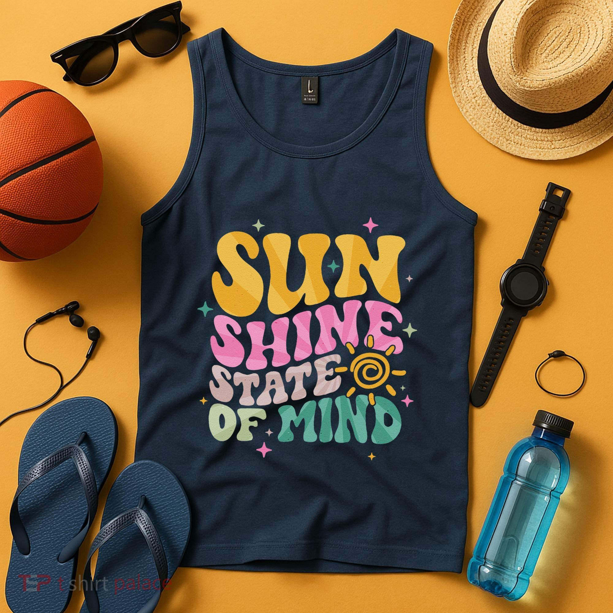 Groovy Sunshine State Of Mind Summer Break Vacation Tank Top