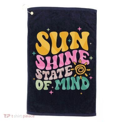 Groovy Sunshine State Of Mind Summer Break Vacation Golf Towel