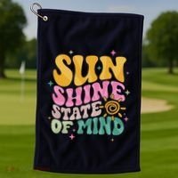 Groovy Sunshine State Of Mind Summer Break Vacation Golf Towel thumb 1