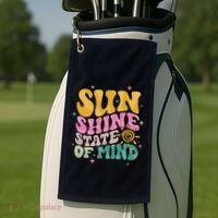 Groovy Sunshine State Of Mind Summer Break Vacation Golf Towel thumb 2