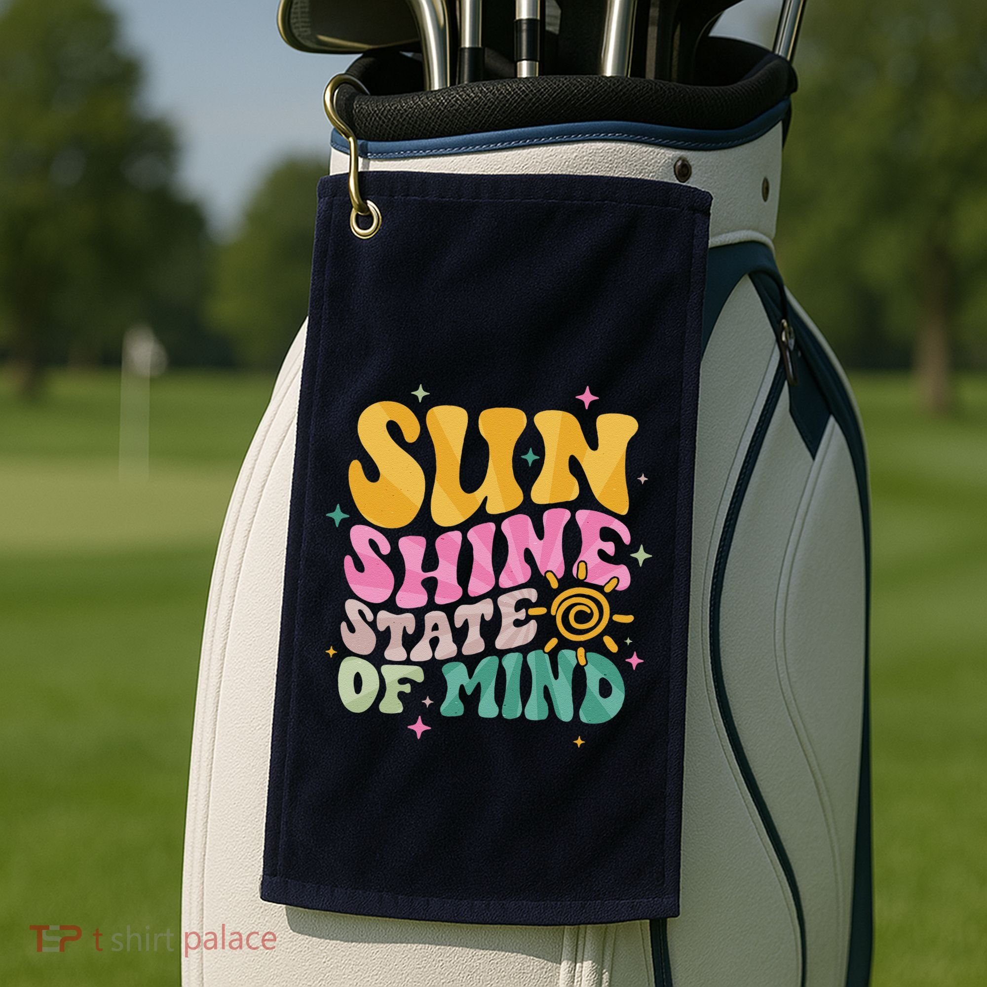 Groovy Sunshine State Of Mind Summer Break Vacation Golf Towel