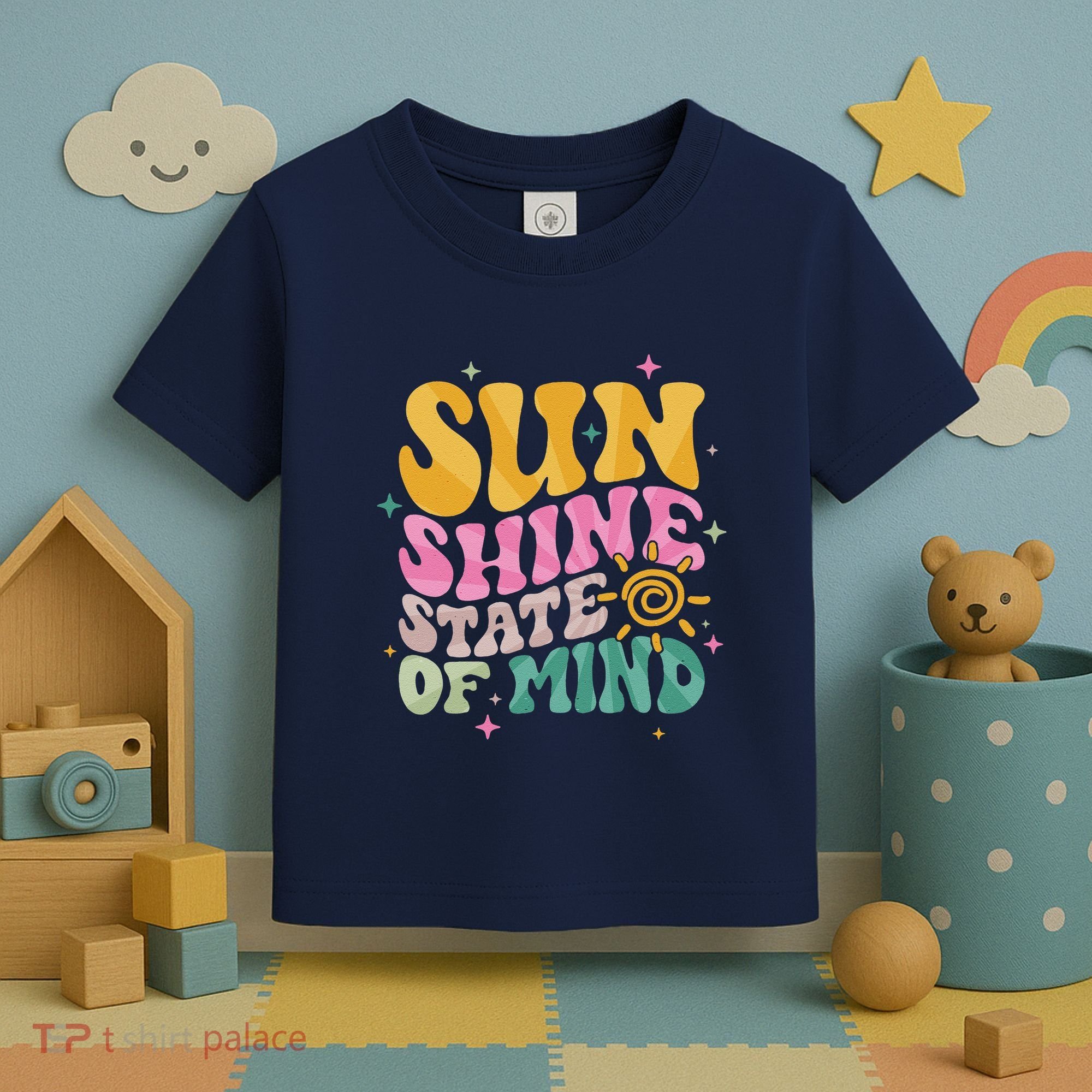 Groovy Sunshine State Of Mind Summer Break Vacation Toddler T-Shirt