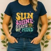 Groovy Sunshine State Of Mind Summer Break Vacation Women's T-Shirt thumb 2