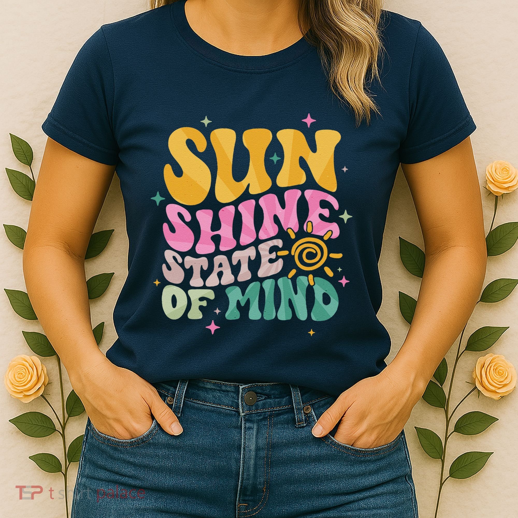 Groovy Sunshine State Of Mind Summer Break Vacation Women's T-Shirt