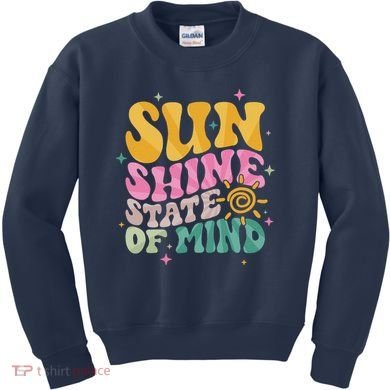 Groovy Sunshine State Of Mind Summer Break Vacation Kids Sweatshirt
