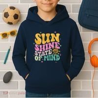 Groovy Sunshine State Of Mind Summer Break Vacation Kids Hoodie thumb 2