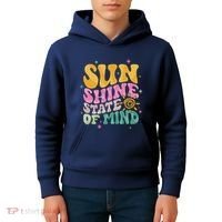 Groovy Sunshine State Of Mind Summer Break Vacation Kids Hoodie thumb 4