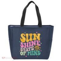 Groovy Sunshine State Of Mind Summer Break Vacation Tote Bag thumb 0