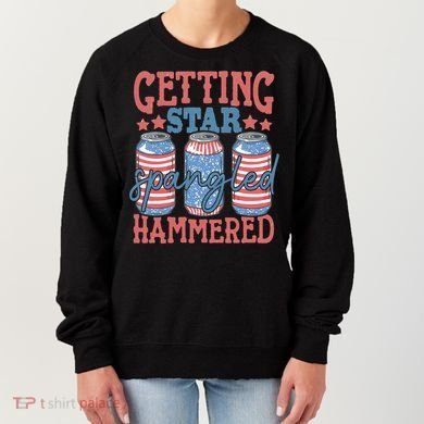 Getting Star Spangled Hammered 4th Of July Retro Style Beer Gift Women's Sweatshirt