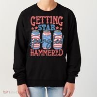 Getting Star Spangled Hammered 4th Of July Retro Style Beer Gift Women's Sweatshirt thumb 0