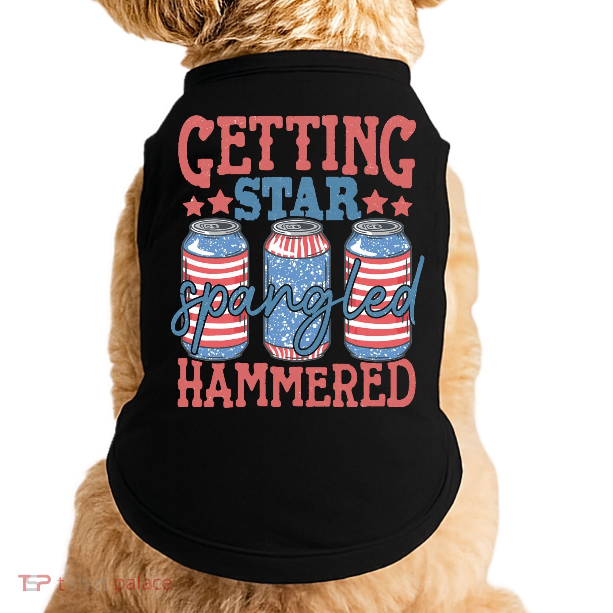 Getting Star Spangled Hammered 4th Of July Retro Style Beer Gift Doggie Tank