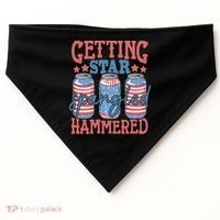 Getting Star Spangled Hammered 4th Of July Retro Style Beer Gift USA-Made Doggie Bandana thumb 0