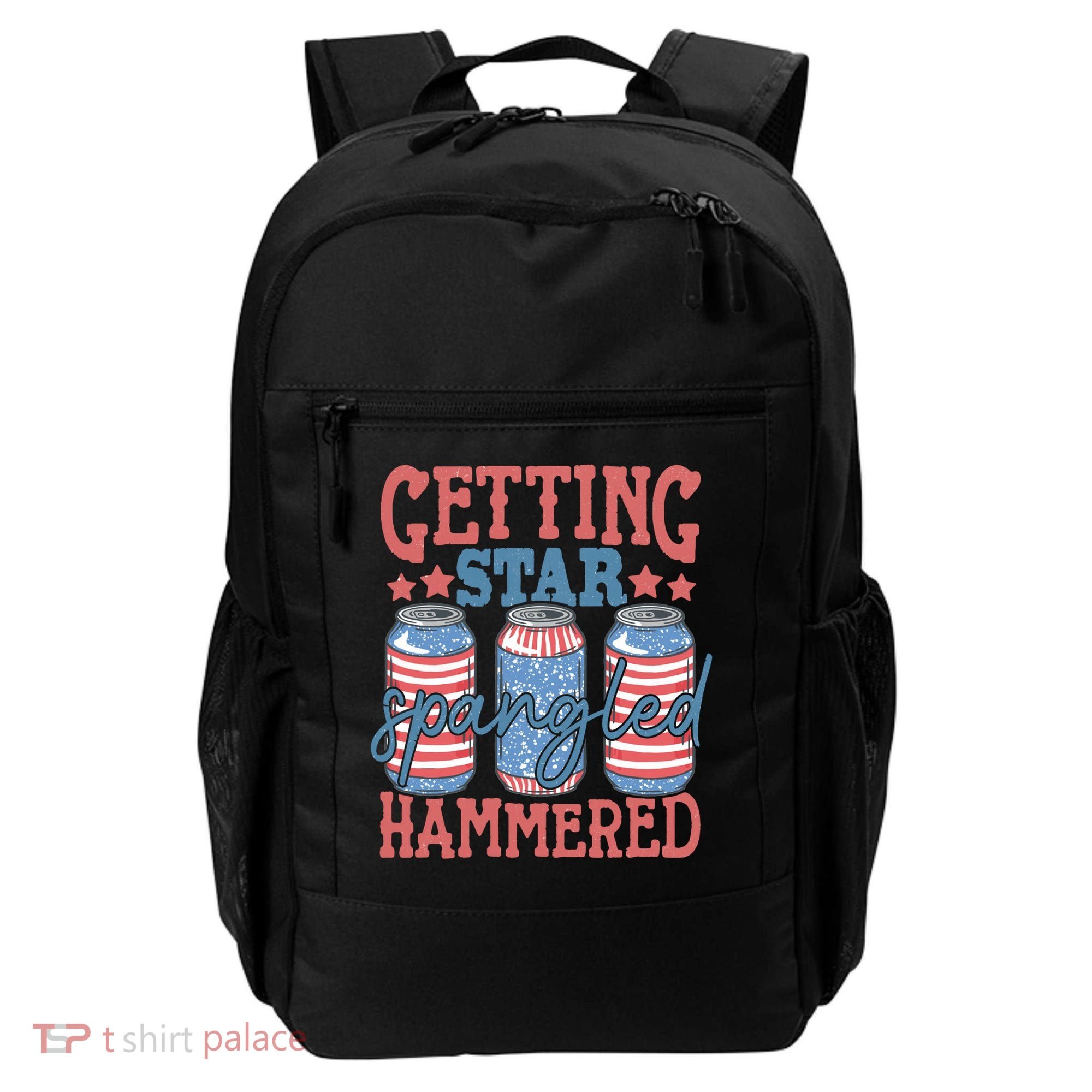 Getting Star Spangled Hammered 4th Of July Retro Style Beer Gift Backpack