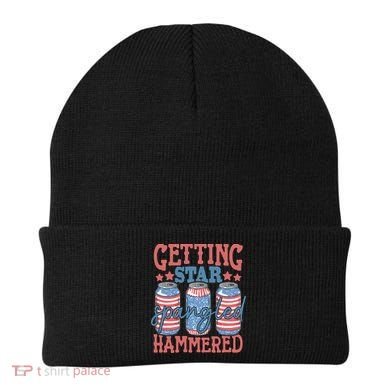 Getting Star Spangled Hammered 4th Of July Retro Style Beer Gift Beanie