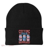 Getting Star Spangled Hammered 4th Of July Retro Style Beer Gift Beanie thumb 0