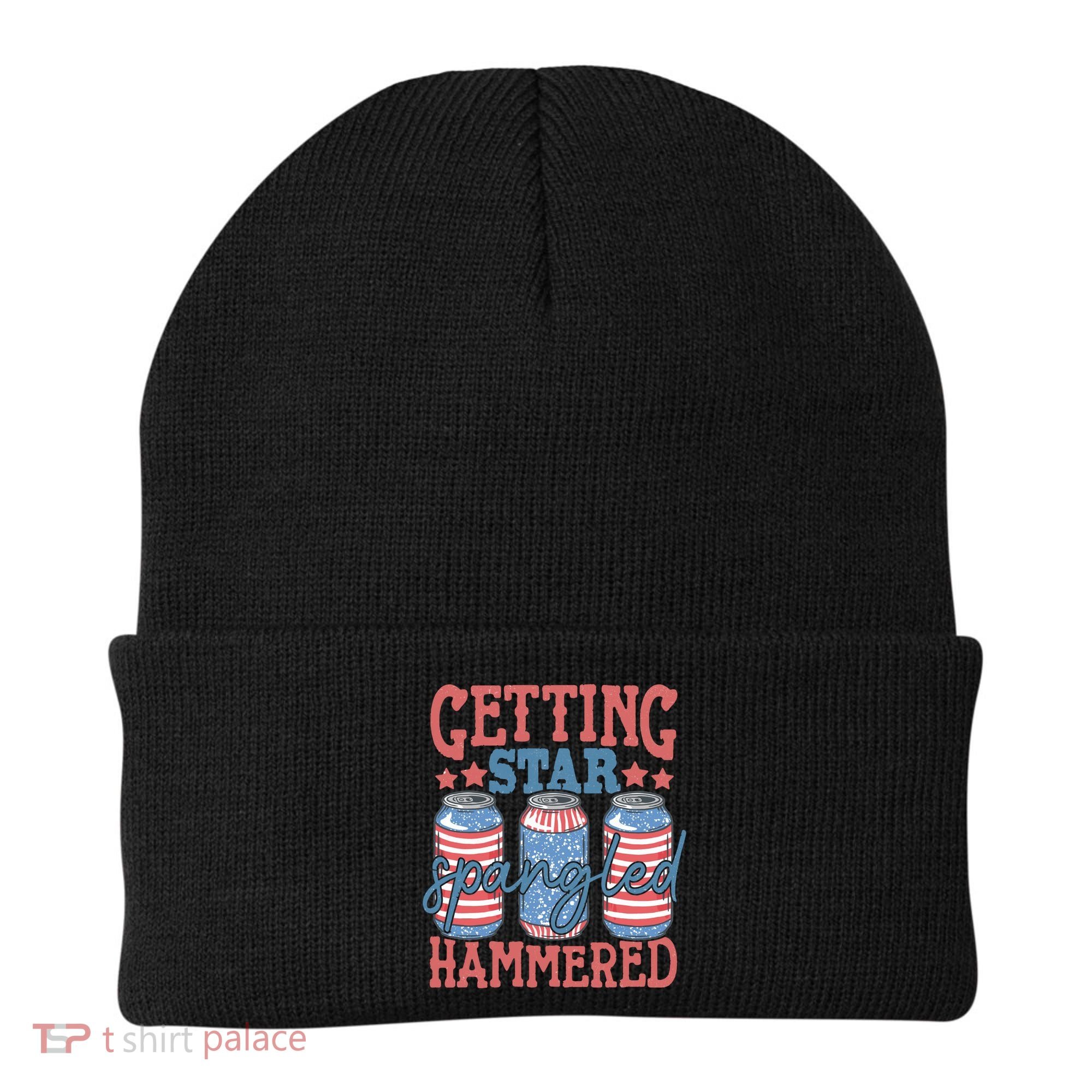 Getting Star Spangled Hammered 4th Of July Retro Style Beer Gift Beanie