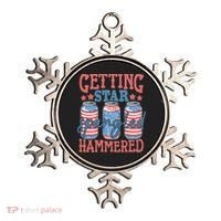Getting Star Spangled Hammered 4th Of July Retro Style Beer Gift Ornament thumb 0