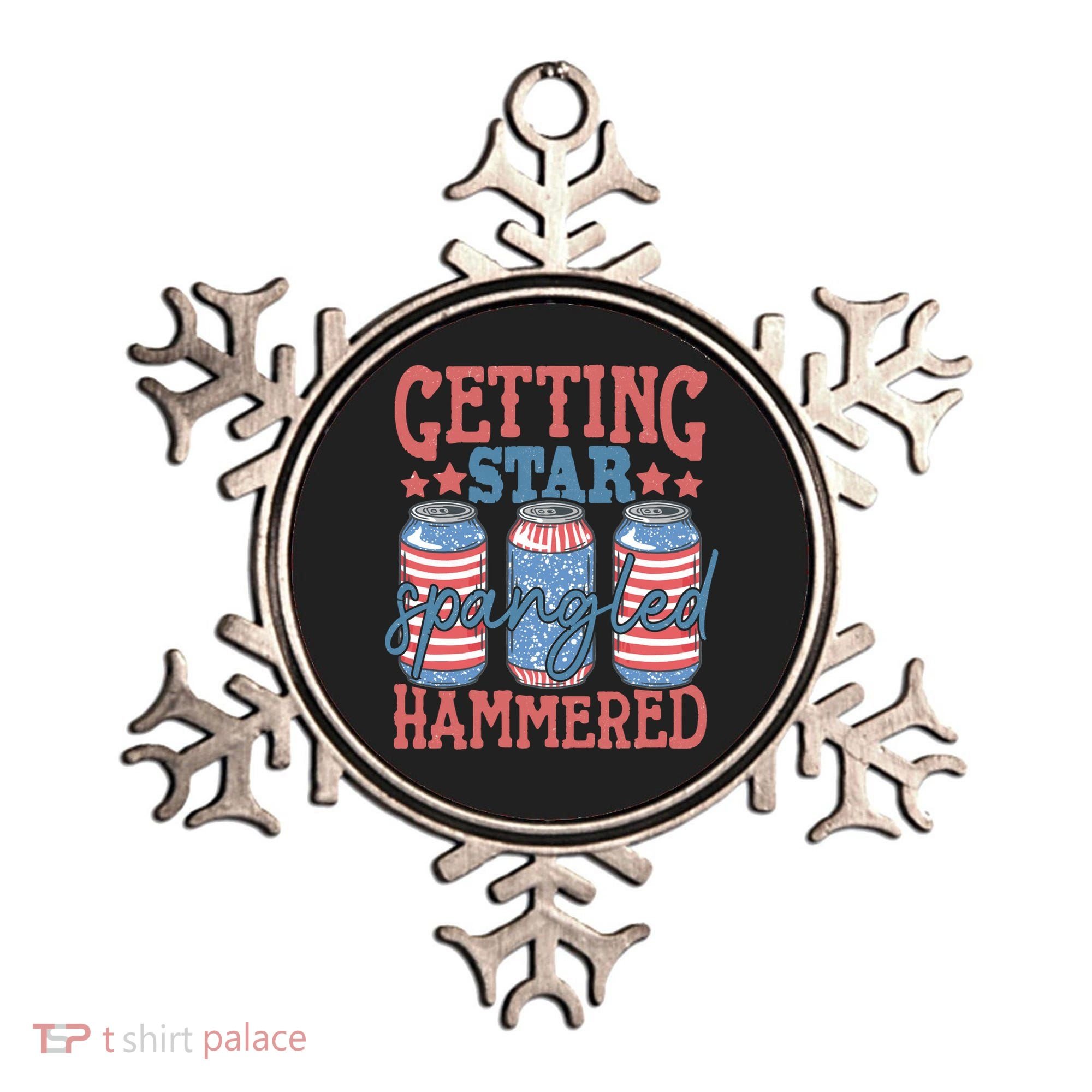 Getting Star Spangled Hammered 4th Of July Retro Style Beer Gift Ornament