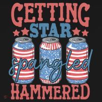 Getting Star Spangled Hammered 4th Of July Retro Style Beer Gift Ornament thumb 1