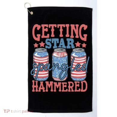 Getting Star Spangled Hammered 4th Of July Retro Style Beer Gift Golf Towel