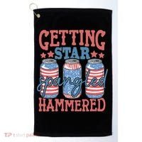 Getting Star Spangled Hammered 4th Of July Retro Style Beer Gift Golf Towel thumb 0